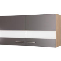 KÜCHENOBERSCHRANK 110/56,1/34,6 cm  in Grau, Eichefarben  - Eichefarben/Silberfarben, Basics, Glas/Holzwerkstoff (110/56,1/34,6cm) - Respekta