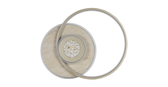 LED-DECKENLEUCHTE Travera 54,5/43/8 cm  - Sandfarben/Chromfarben, Design, Kunststoff/Stein (54,5/43/8cm) - Novel