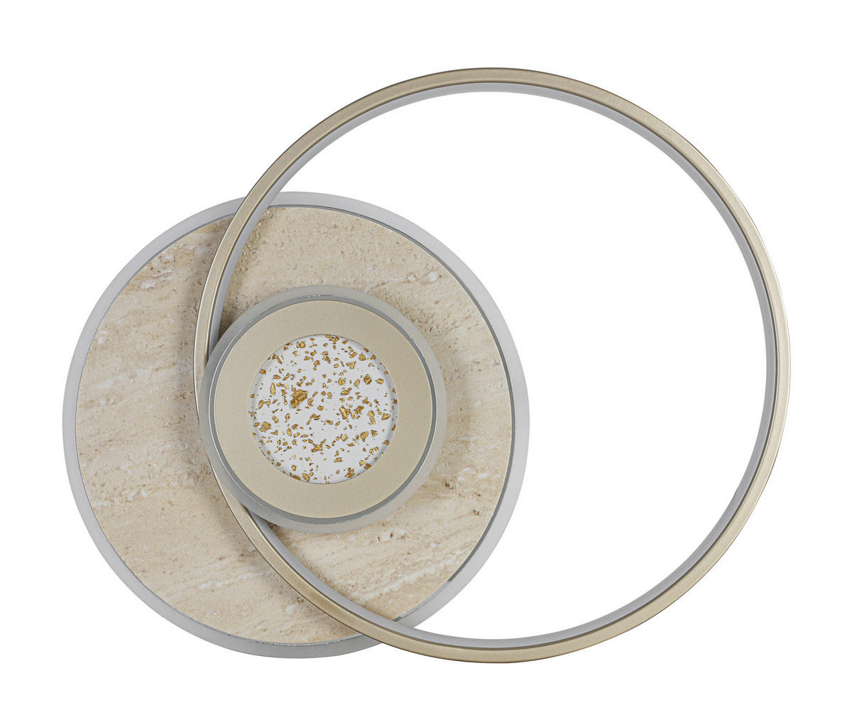 LED PLAFONJERA Travera  - boja hroma/šampanjac, Dizajnerski, kamen/metal (54,5/43/8cm) - Novel