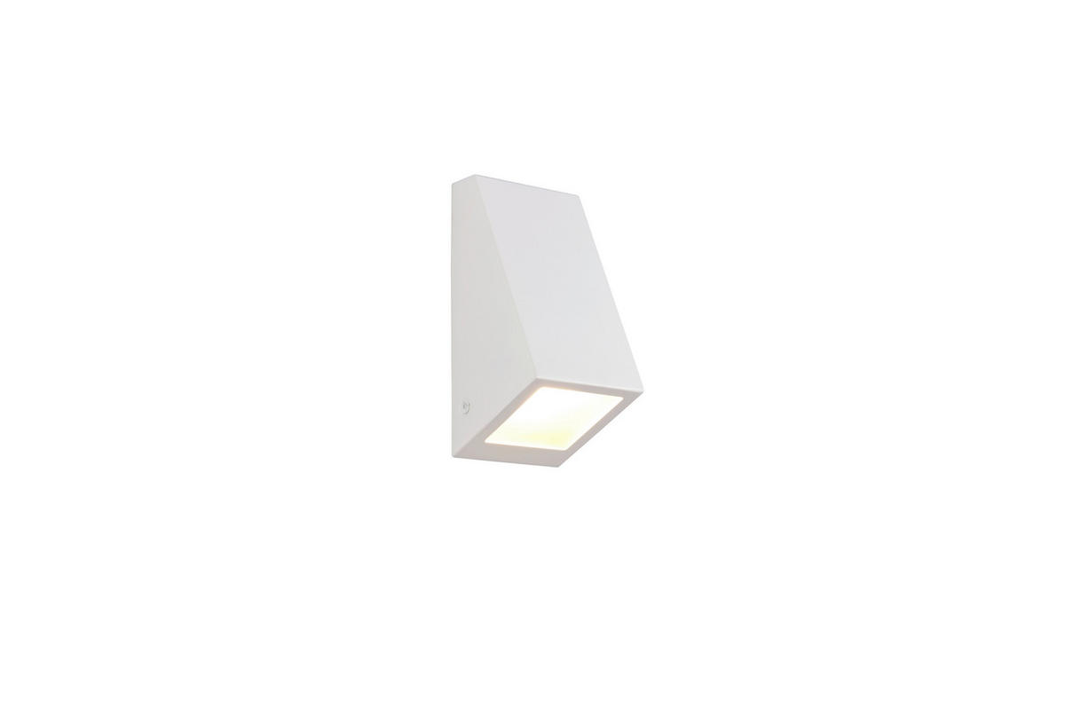 AUßENWANDLEUCHTE Braga 7/7/14,5 cm  - Weiß, Design, Glas/Metall (7/7/14,5cm)