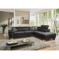 SEDEŽNA GARNITURA, antracit  - siva/bež, Design, kovina/tekstil (273/226cm) - Beldomo System