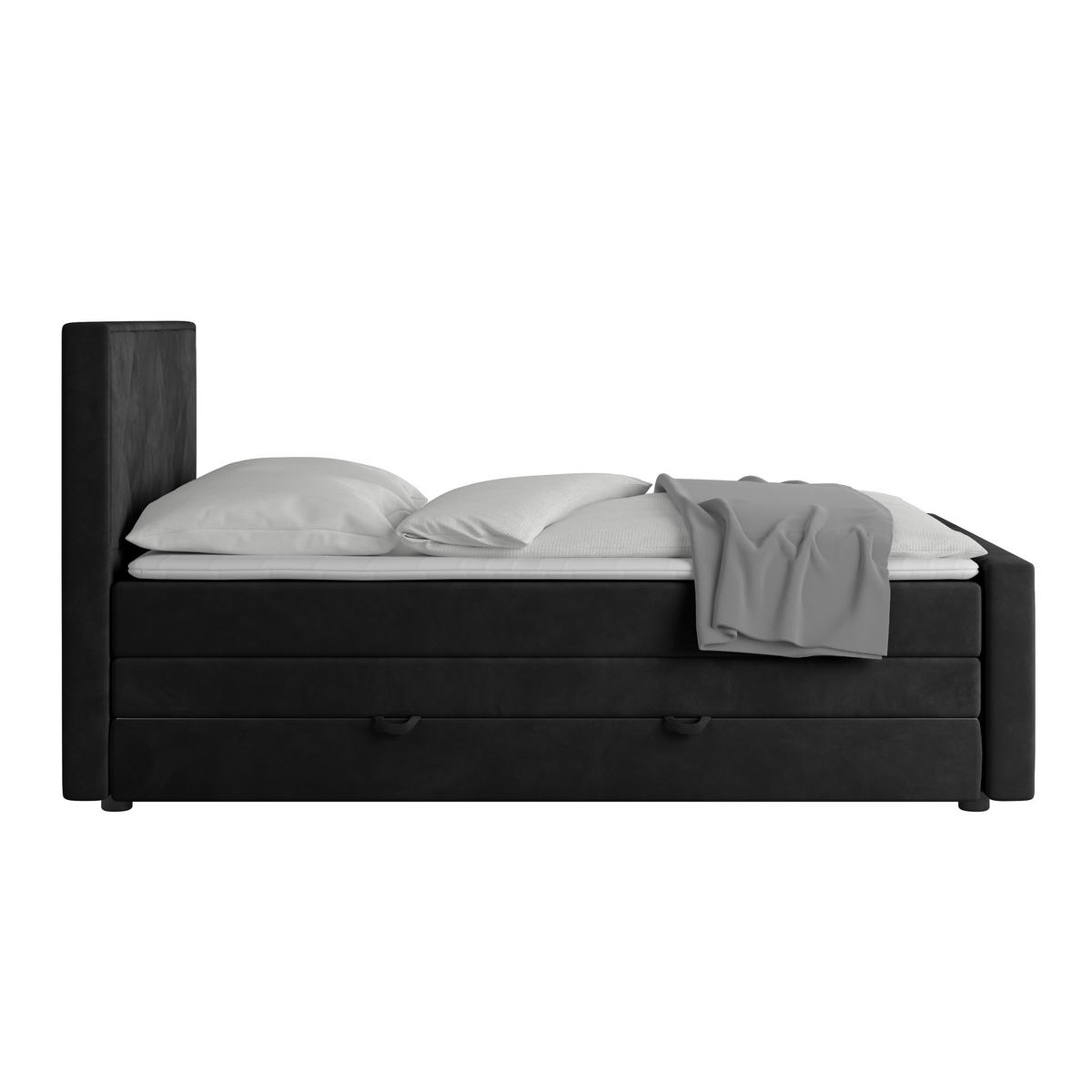 BOXSPRINGBETT 140/200 cm  in Schwarz  - Schwarz, MODERN, Holz/Kunststoff (140/200cm) - MID.YOU