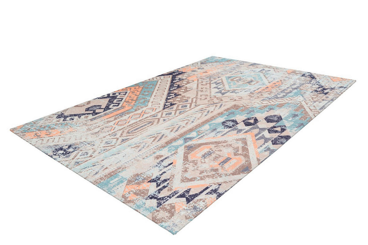 BĚHOUN, 80/150 cm, modrá, vícebarevná - modrá/vícebarevná, Konvenční, textil (80/150cm)