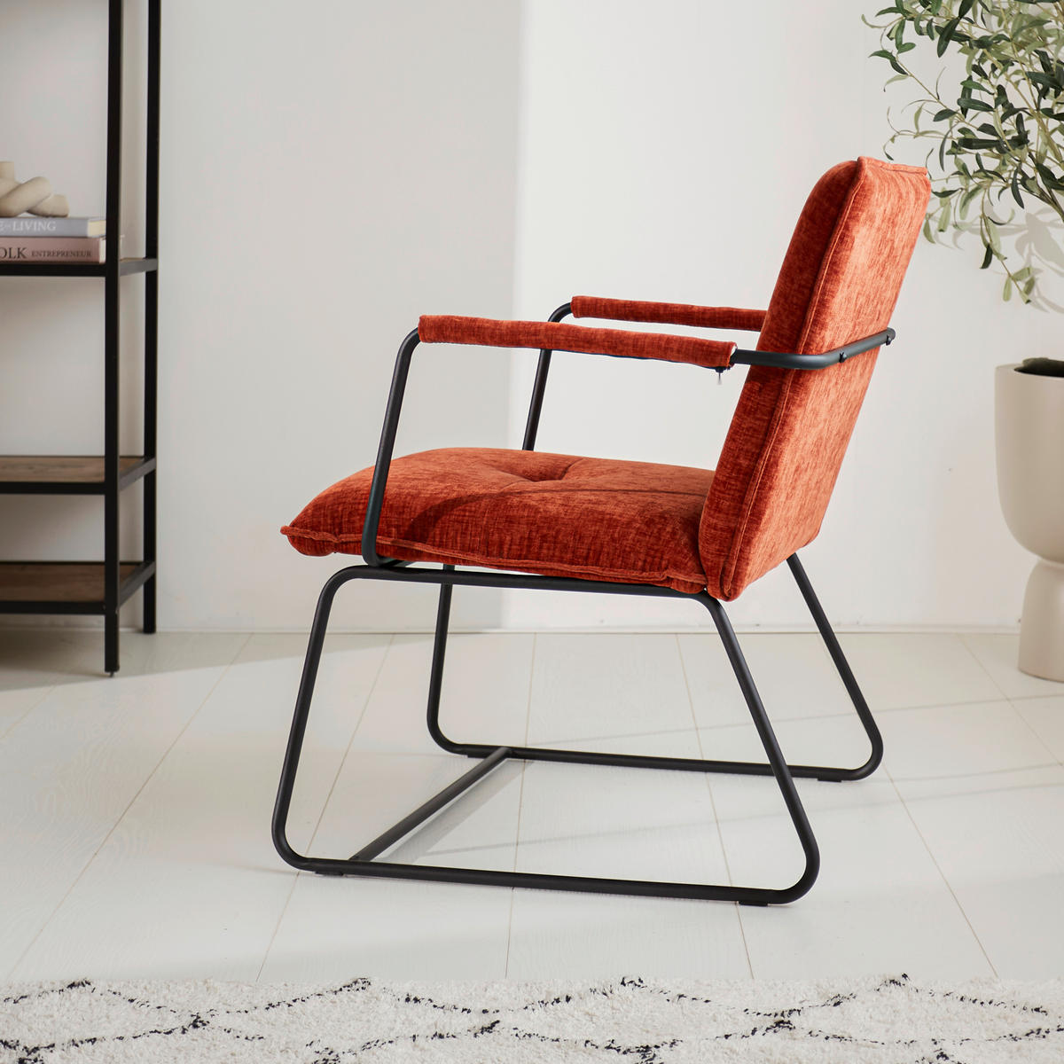 KŘESLO, textil, měděné barvy - měděné barvy/černá, Moderní, kov/textil (65/80/68cm) - MID.YOU