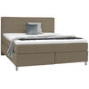 BOXSPRINGBETT 180/200 cm  in Graubraun  - Chromfarben/Graubraun, Konventionell, Kunststoff/Textil (180/200cm) - Voleo