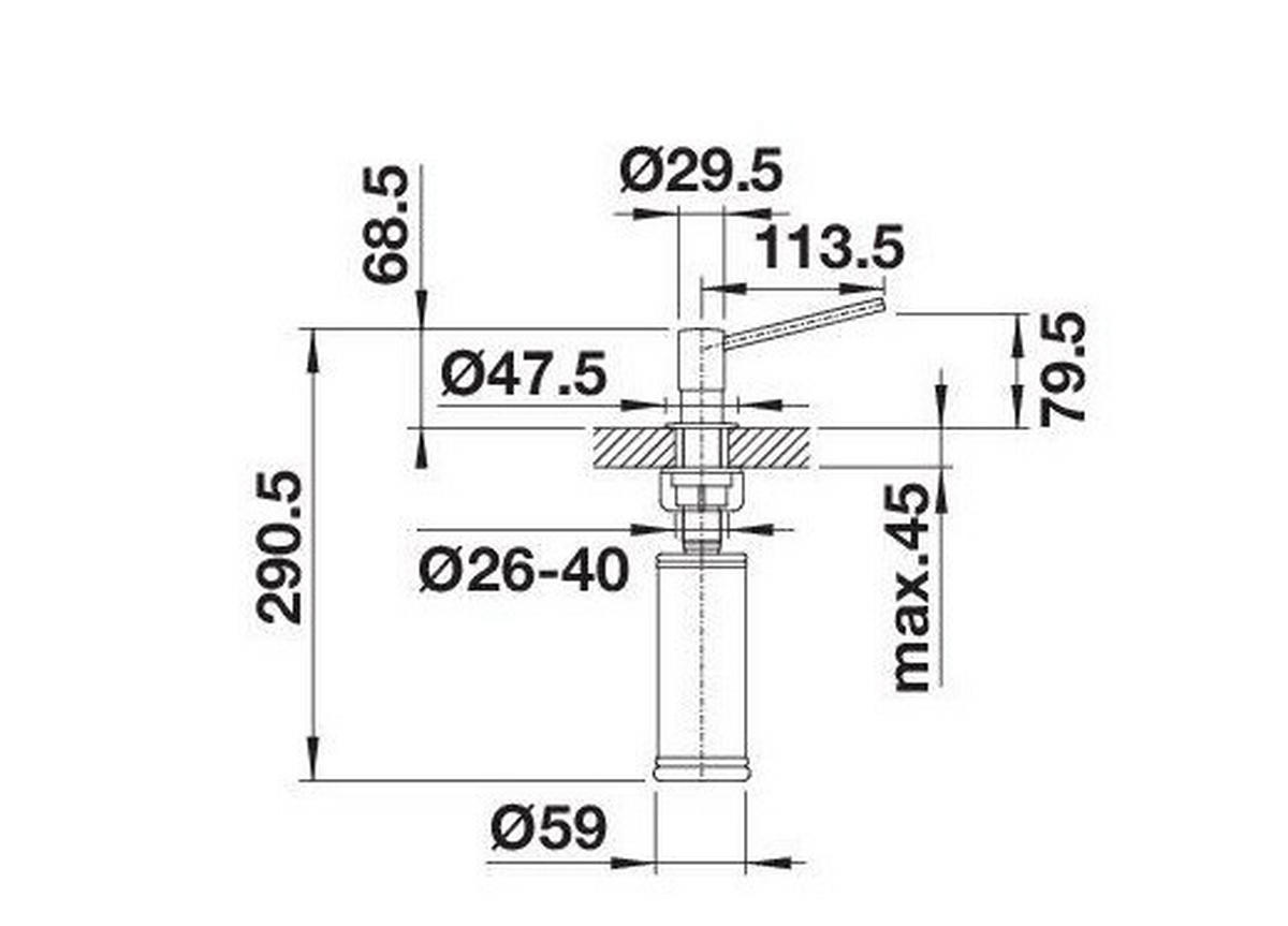 SPÜLMITTELSPENDER  - Edelstahlfarben, Basics, Metall (4,8/7,3/13,6cm) - Blanco