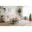 ECKSOFA inkl. Funktionen Beige Cord  - Beige/Schwarz, Design, Textil (267/141cm) - Xora