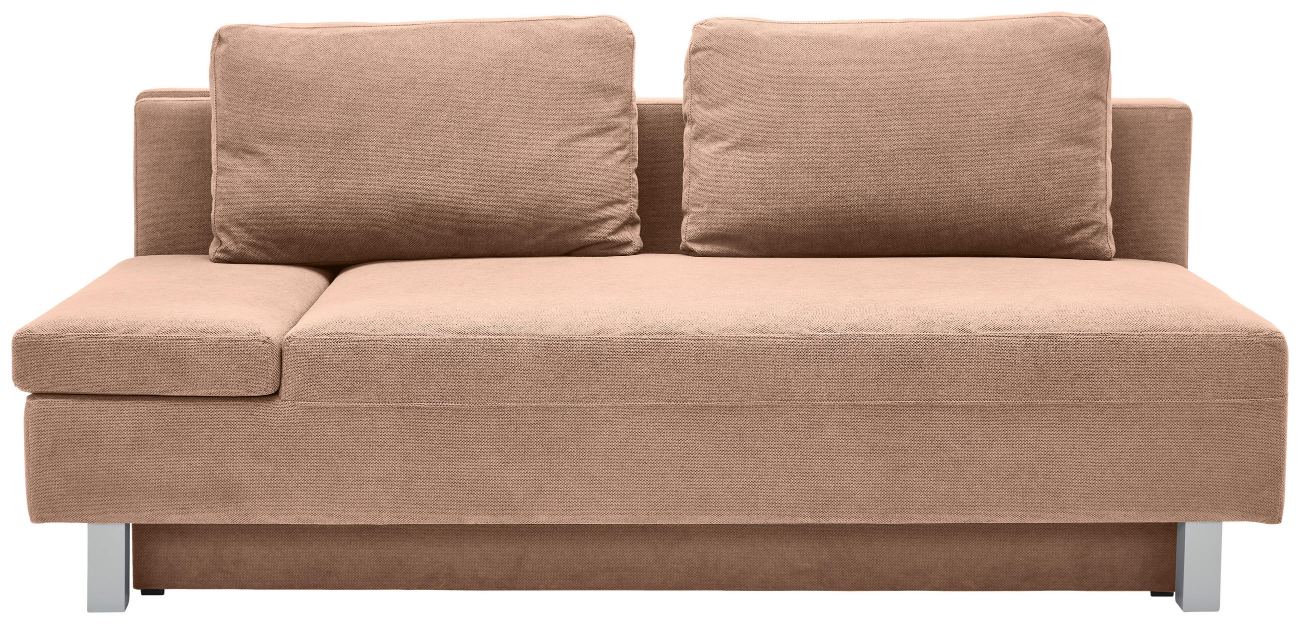 SCHLAFSOFA in Flachgewebe Altrosa  - Chromfarben/Altrosa, Design, Holz/Textil (205/77-93/99cm) - Novel