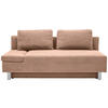 SCHLAFSOFA  mit Stoffauswahl, Schlafen auf Sitzhöhe, Armteil links Flachgewebe Altrosa  - Chromfarben/Altrosa, Design, Holz/Textil (205/77-93/99cm) - Novel