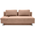 SCHLAFSOFA Flachgewebe Altrosa  - Chromfarben/Altrosa, Design, Holz/Textil (205/77-93/99cm) - Novel