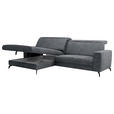 ECKSOFA inkl. Funktion Grau Cord  - Schwarz/Grau, KONVENTIONELL, Textil/Metall (178/290cm) - Cantus