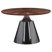 ESSTISCH 120/120/75 cm teilmassiv  Holz, Metall rund Walnussfarben  - Schwarz Hochglanz/Walnussfarben, Design, Holz/Metall (120/120/75cm) - Novel