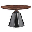 ESSTISCH 120/120/75 cm teilmassiv  Metall, Holz rund Walnussfarben  - Schwarz Hochglanz/Walnussfarben, Design, Holz/Metall (120/120/75cm) - Novel