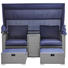 LOUNGEGARNITUR 175/152(65)/80 cm - Dunkelblau/Grau, Design, Glas/Kunststoff (175/152(65)/80cm) - Amatio LOUNGEGARNITUR 175/152(65)/80 cm - Dunkelblau/Grau, Design, Glas/Kunststoff (175/152(65)/80cm) - Amatio