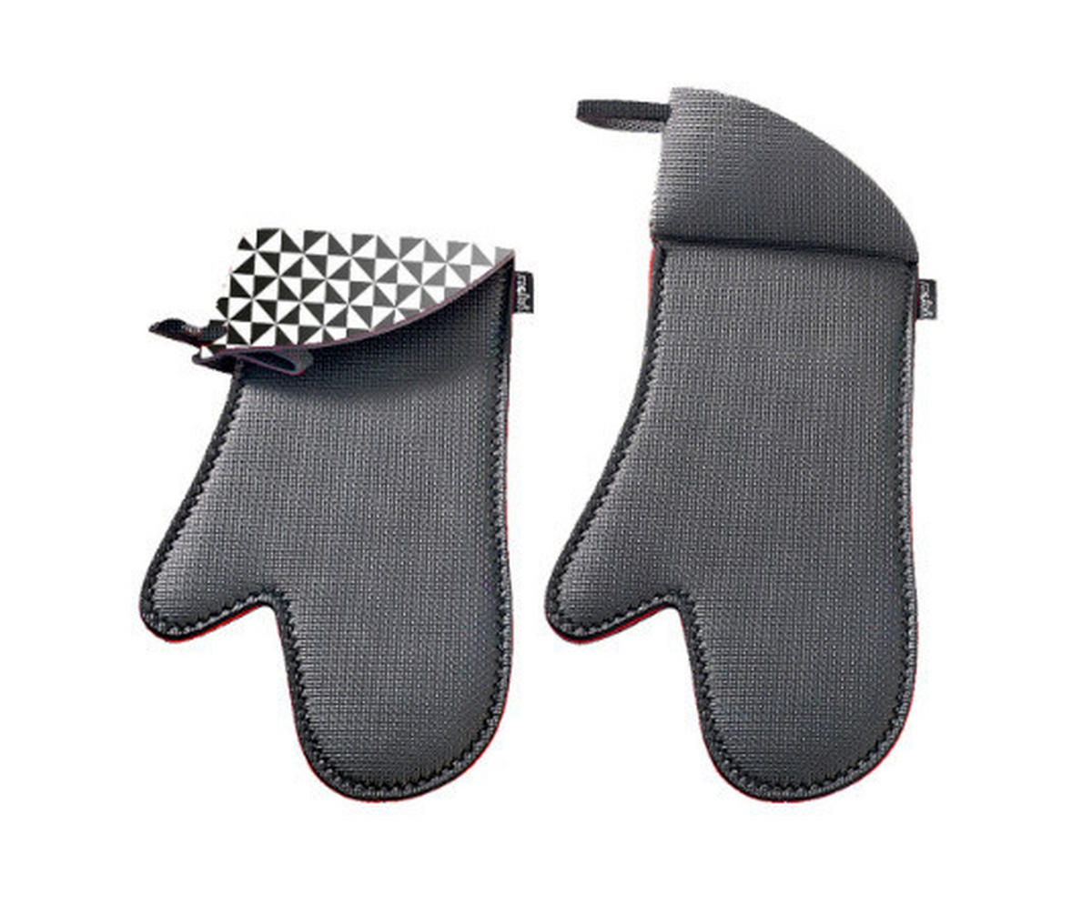 OFENHANDSCHUH Schwarz, Weiss  - Weiss/Schwarz, Basics, Kunststoff (18/2/32cm) - moHA!