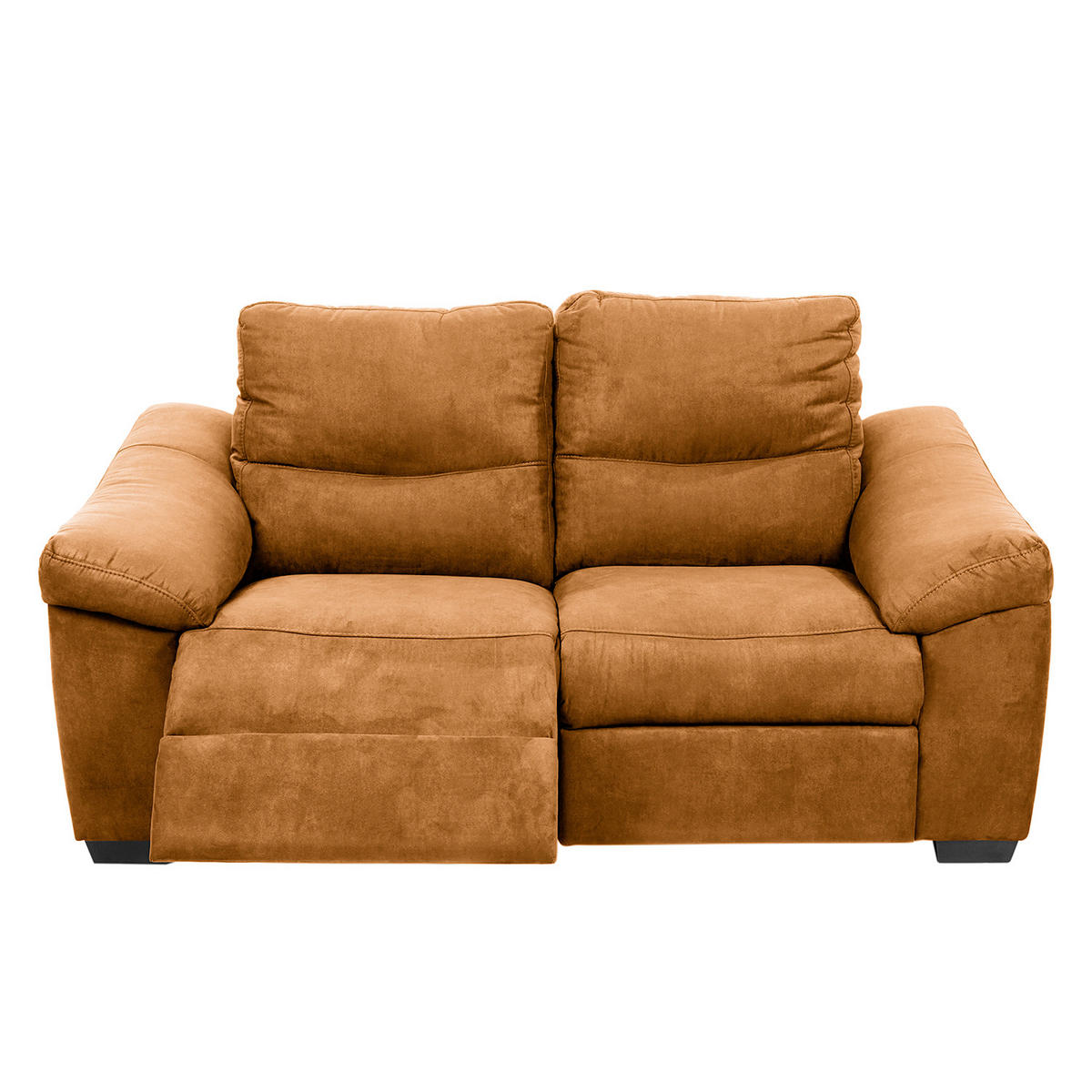 2-SITZER-SOFA HAMPTON in Flachgewebe Cognac Landhaus  - Cognac/Schwarz, Design, Holz/Textil (174/97/97cm) - Livetastic