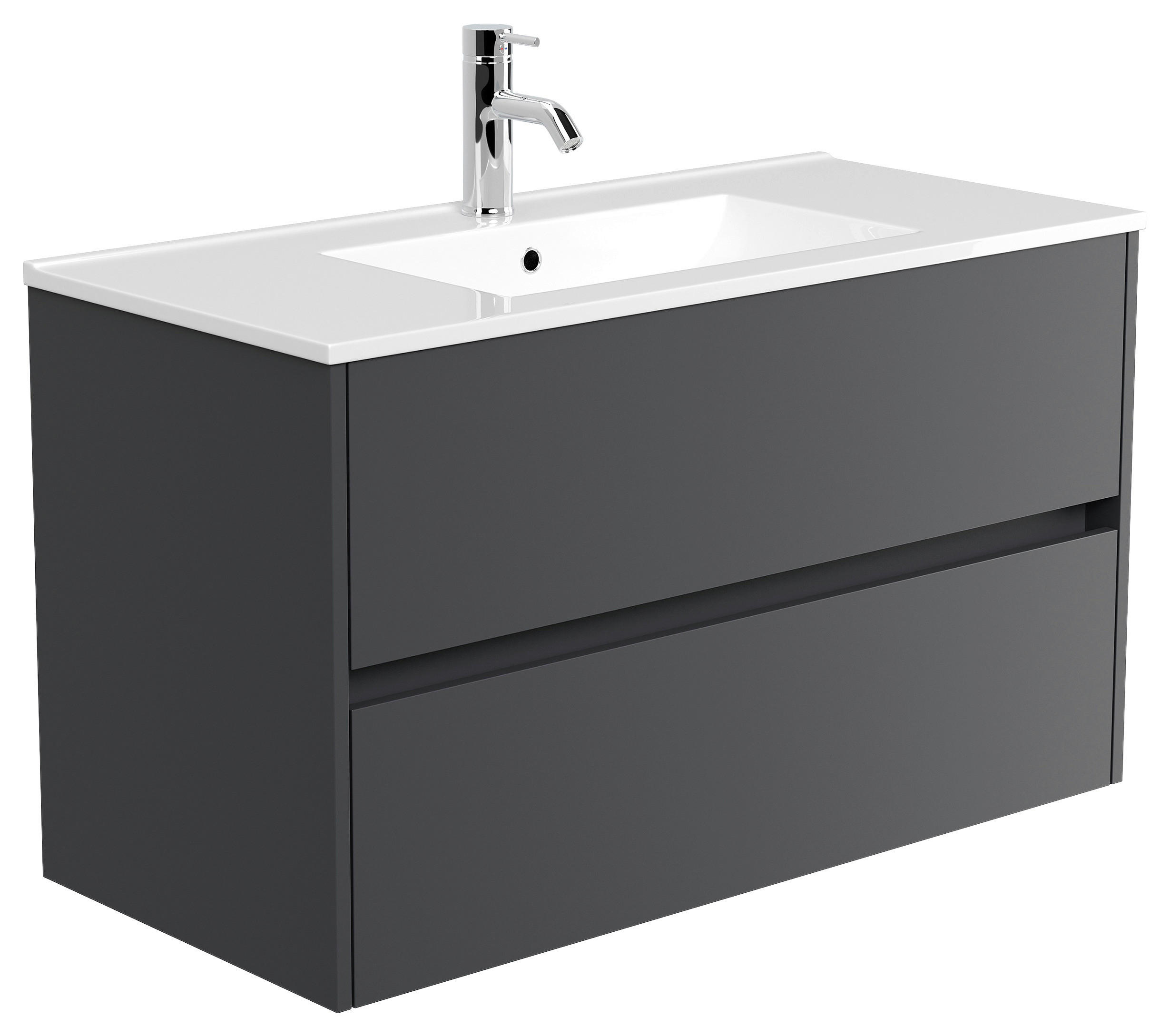 WASCHTISCHKOMBI  - Graphitfarben/Weiß, MODERN, Keramik/Holzwerkstoff (101/58,6/47cm) - MID.YOU