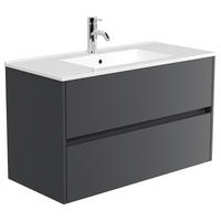 WASCHTISCHKOMBI  - Graphitfarben/Weiß, MODERN, Keramik/Holzwerkstoff (101/58,6/47cm) - MID.YOU