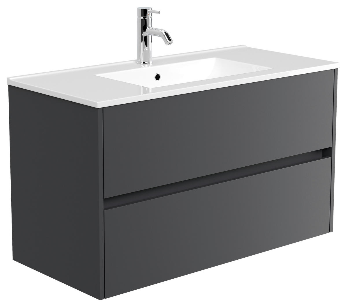 WASCHTISCHKOMBI  - Graphitfarben/Weiß, MODERN, Keramik/Holzwerkstoff (101/58,6/47cm) - MID.YOU