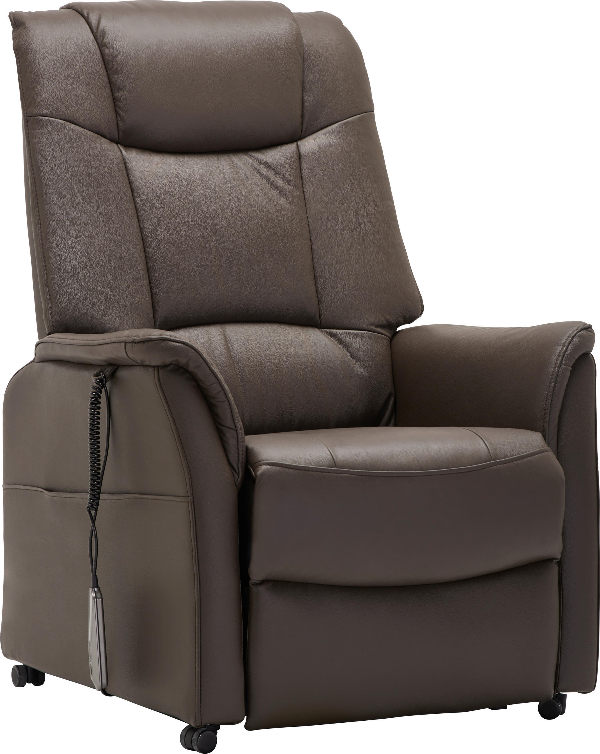FERNSEHSESSEL Kombination Echtleder/Lederlook Lederlook Dunkelbraun  - Dunkelbraun/Schwarz, KONVENTIONELL, Leder/Textil (76/109-94/89-151cm) - Cantus