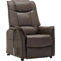 FERNSEHSESSEL mit Aufstehhilfe  mit Relaxfunktion, Aufstehhilfe Kombination Echtleder/Lederlook Lederlook Dunkelbraun  - Dunkelbraun/Schwarz, KONVENTIONELL, Leder/Textil (76/109-94/89-151cm) - Cantus