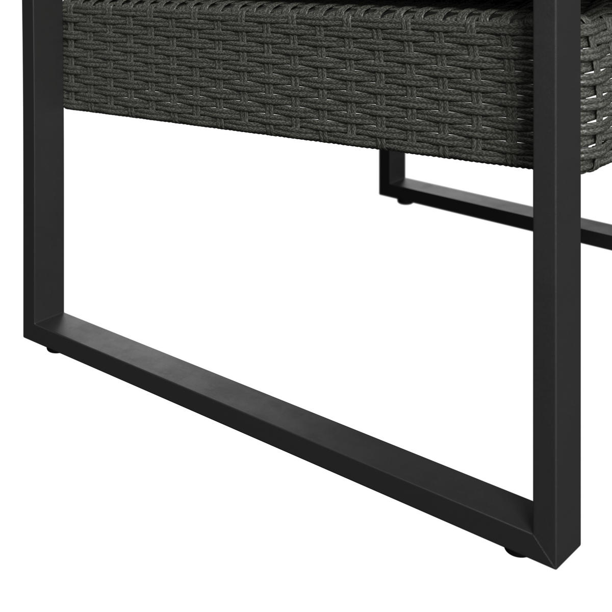 BALKONSET Grau 3-teilig  - Grau, Design, Kunststoff/Textil - Ambia Garden