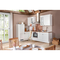 Bucătărie Pe Colț   - alb/culoare lemn stejar, Romantik / Landhaus, material pe bază de lemn (290/185cm) - Venda