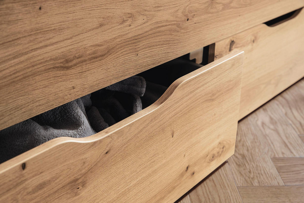 STAURAUMBETT 180/200 cm  in Eichefarben  - Eichefarben/Rostfarben, Design, Holzwerkstoff (180/200cm) - Xora