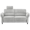 3-SITZER-SOFA in Mikrofaser Weiss  - Weiss/Schwarz, Modern, Holz/Textil (192/90/89cm) - Livetastic
