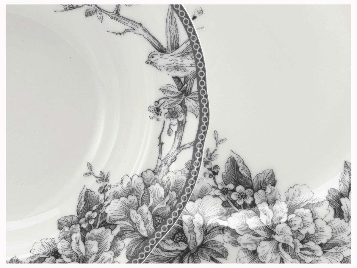 KOMPLETT SERVIS Adelaide Grau 16 delar  - vit/grå, Basics, keramik - Creatable