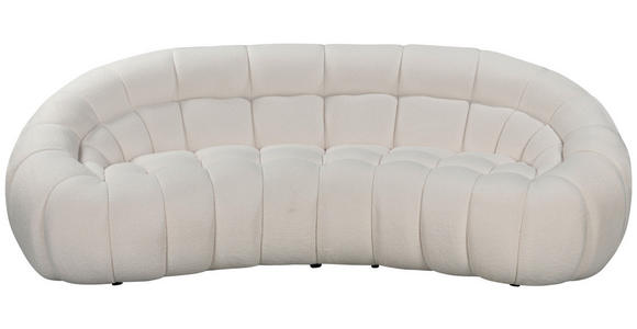 3-SITZER-SOFA in Struktur Creme  - Creme/Schwarz, Design, Kunststoff/Textil (234/79/119cm) - Carryhome