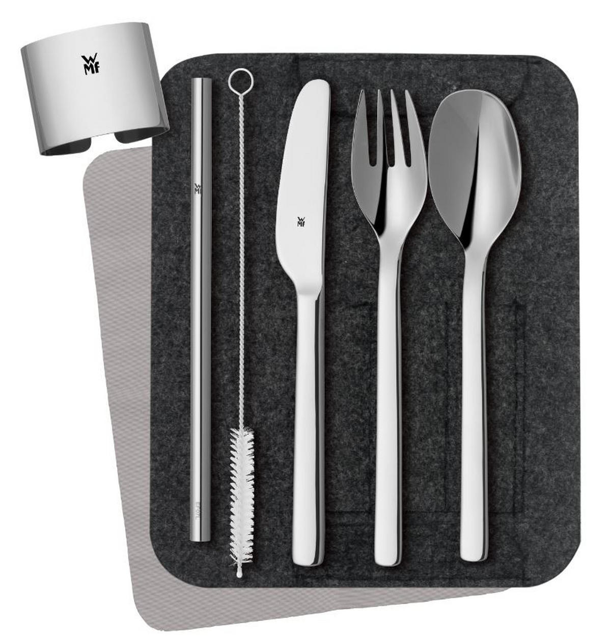 BESTECKSET My2Go  8-teilig  - Silberfarben/Grau, Design, Metall - WMF