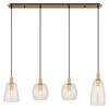 HÄNGELEUCHTE 107/16/120 cm   - Messingfarben, KONVENTIONELL, Glas/Metall (107/16/120cm) - Globo
