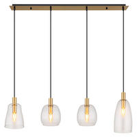 HÄNGELEUCHTE 107/16/120 cm   - Messingfarben, KONVENTIONELL, Glas/Metall (107/16/120cm) - Globo