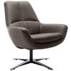 SESSEL in Echtleder Grau  - Schwarz/Grau, Modern, Leder/Metall (81/92/83cm) - Trendmanufaktur