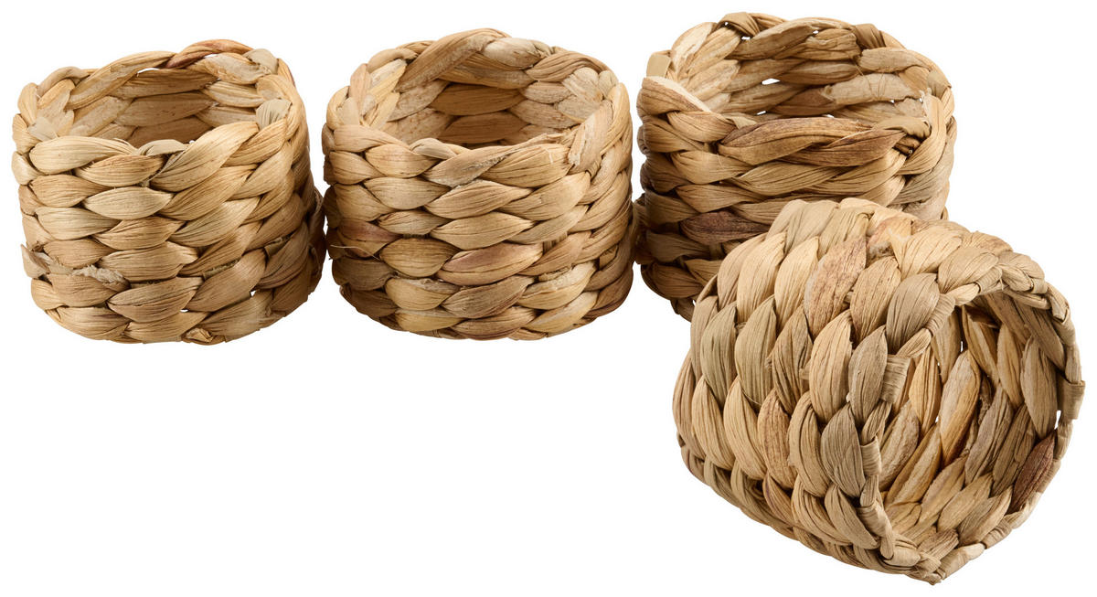 SERVETTRING   4 styck  - naturfärgad, Basics, naturmaterial (4,5/3,5cm)