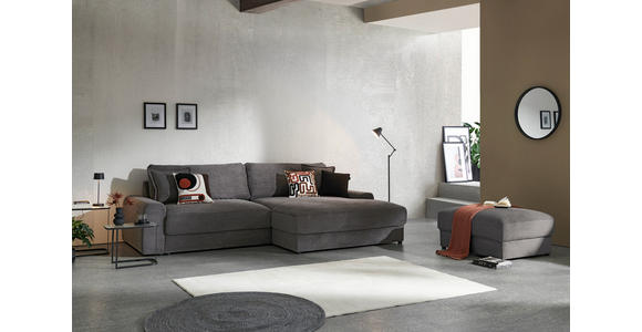ECKSOFA  in Cord Dunkelgrau  300/180 cm  - Dunkelgrau/Schwarz, MODERN, Kunststoff/Textil (300/180cm) - Carryhome