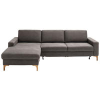 ECKSOFA in Mikrofaser Anthrazit  - Anthrazit/Beige, Design, Holz/Textil (185/276cm) - Pure Home Lifestyle