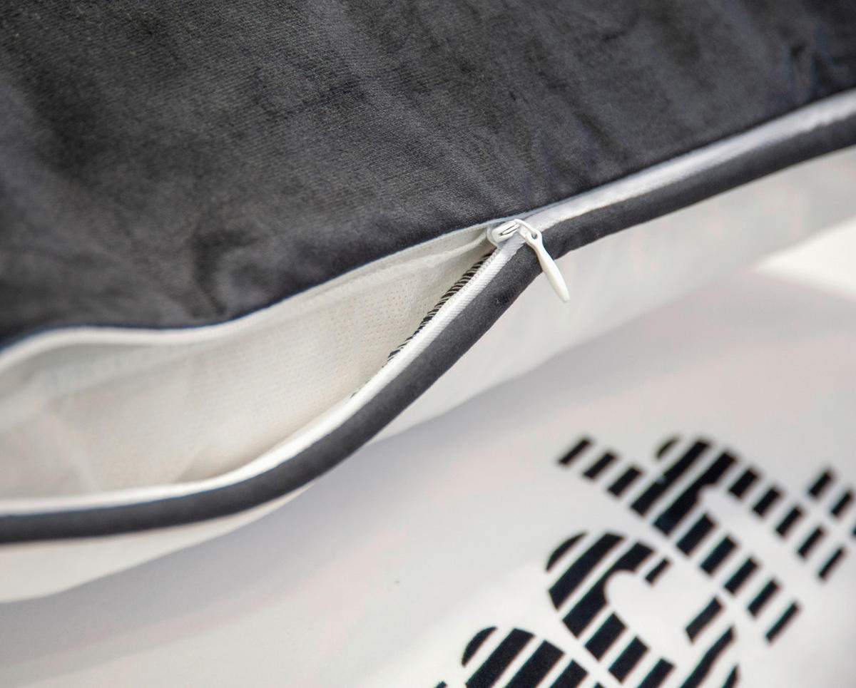 KISSENHÜLLE 50/50 cm  - Schwarz/Weiß, KONVENTIONELL, Textil (50/50cm) - Bench