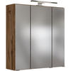 SPIEGELSCHRANK 60/66/20 cm  - Chromfarben/Eiche Wotan, Natur, Glas/Holzwerkstoff (60/66/20cm) - Held