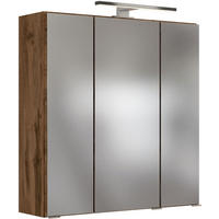 SPIEGELSCHRANK 60/66/20 cm  - Chromfarben/Eiche Wotan, Natur, Glas/Holzwerkstoff (60/66/20cm) - Held
