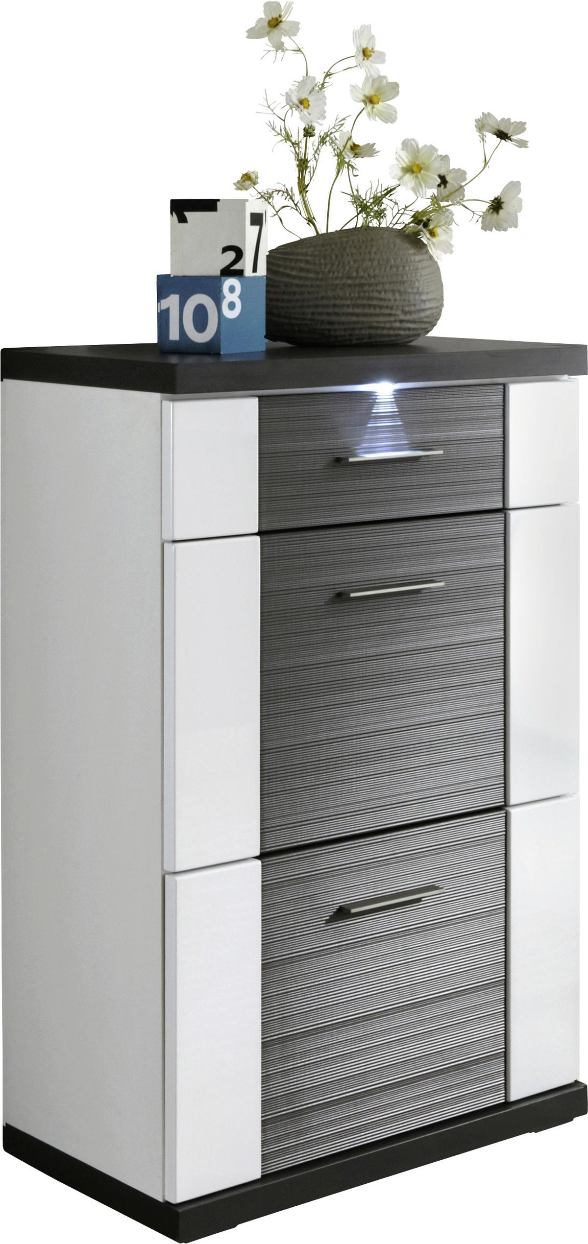 KOMMODE  in 65/107/42 cm  - Chromfarben/Graphitfarben, Design, Holzwerkstoff/Kunststoff (65/107/42cm) - Xora