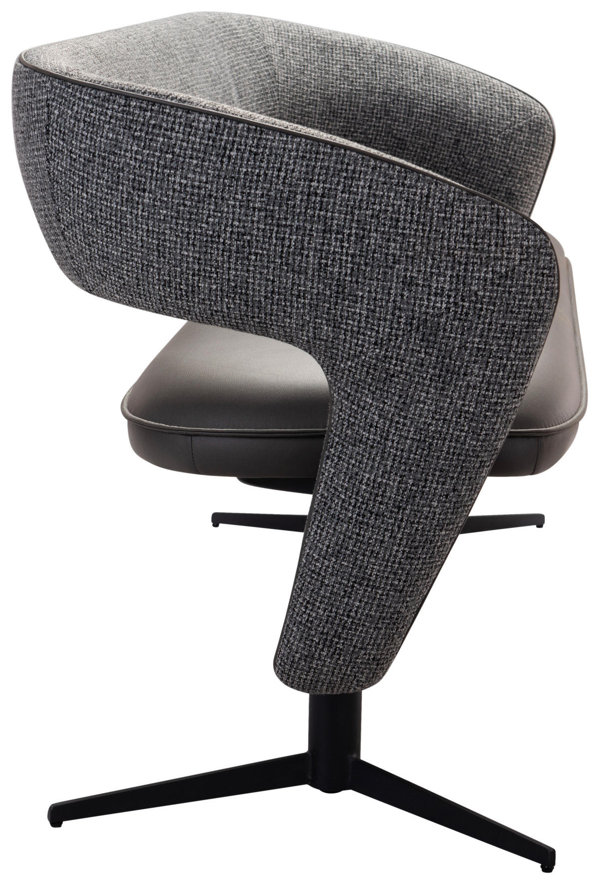 SITZBANK 182/83/62 cm  in Dunkelgrau  - Dunkelgrau/Schwarz, Design, Textil/Metall (182/83/62cm) - Moderano