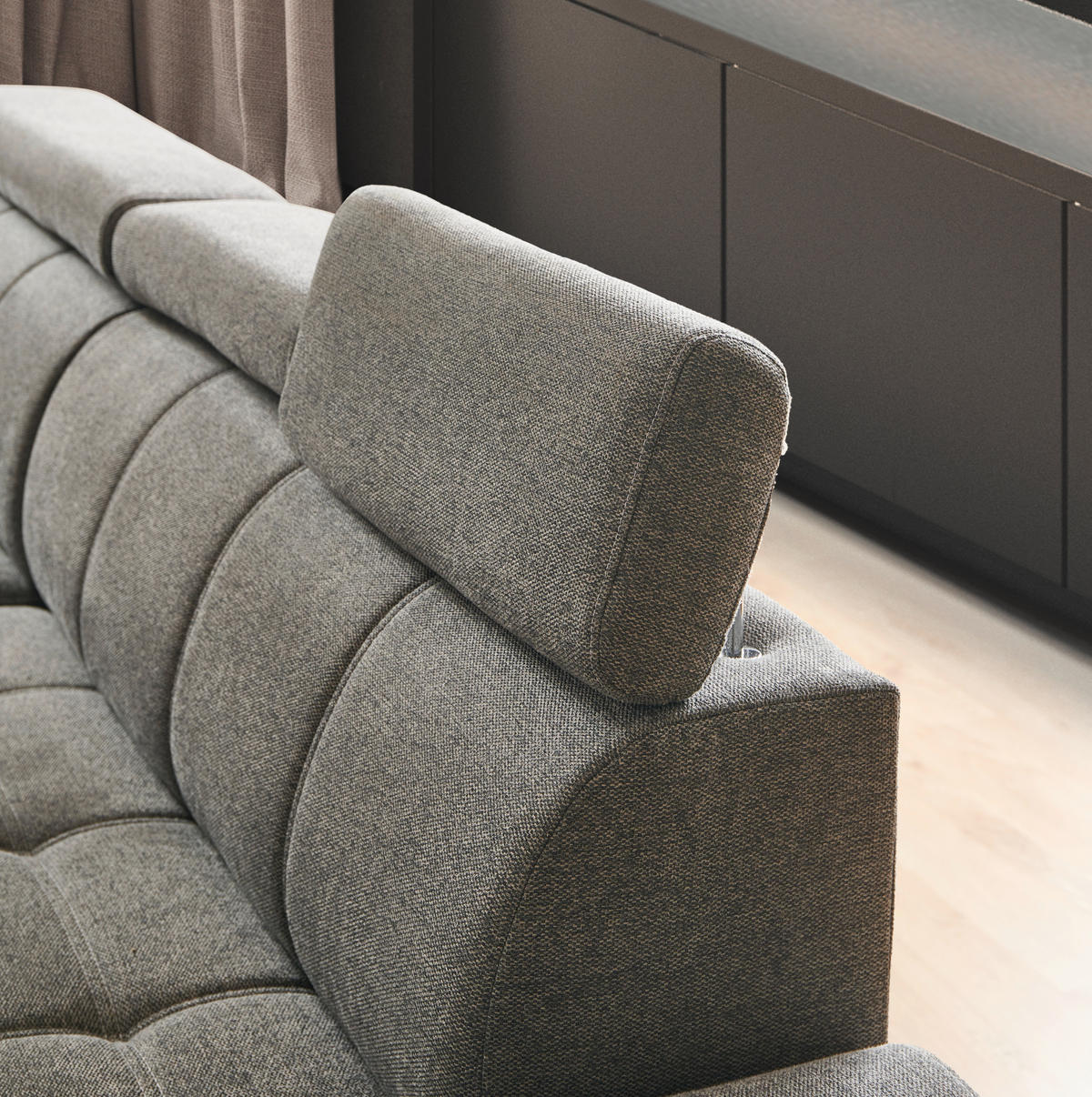 KUTNA GARNITURA tekstil  siva   - bijela/siva, Design, tekstil/plastika (173/276cm) - Stylife