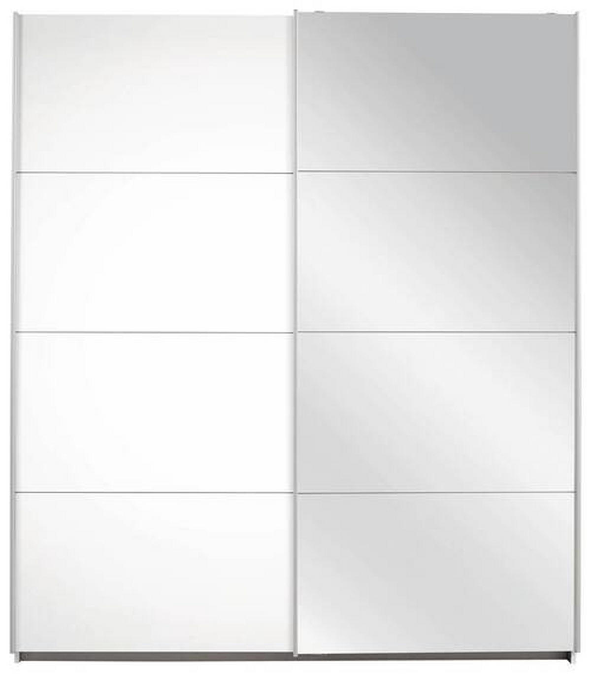 BIELA SKRIŇA SO ZRKADLOM, biela, 181/210/62 cm - biela/hliníková, Konventionell, kov/kompozitné drevo (181/210/62cm) - MID.YOU