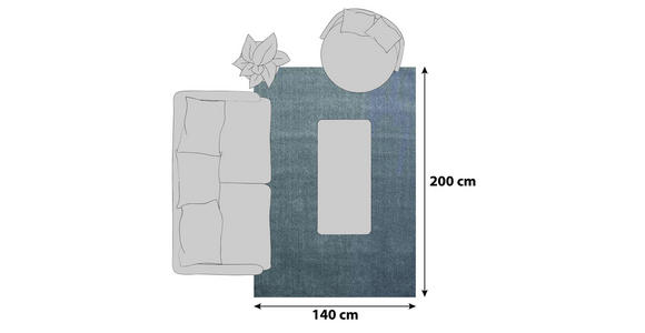 HOCHFLORTEPPICH 140/200 cm ATA 7000 Hellgrau - Hellgrau, Design, Textil (140/200cm) - Novel