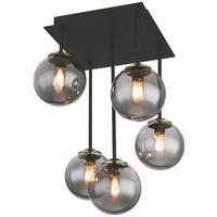 DECKENLEUCHTE    25,5/25,5/38 cm  - Messingfarben/Schwarz, Design, Glas/Metall (25,5/25,5/38cm) - Collet's Monde