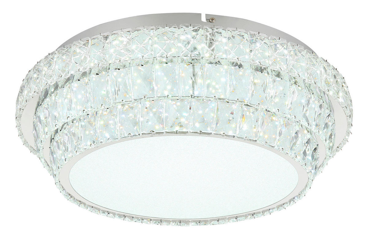LED-DECKENLEUCHTE  50/15,5 cm    - Klar/Chromfarben, Lifestyle, Kunststoff/Metall (50/15,5cm) - Globo