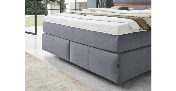 BOXSPRINGBETT 180/200 cm in Grau, Eichefarben - Eichefarben/Schwarz, KONVENTIONELL, Holz/Kunststoff (180/200cm) - Dieter Knoll