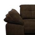 ECKSOFA in Mikrofaser Dunkelbraun  - Chromfarben/Dunkelbraun, Design, Textil/Metall (265/180cm) - Carryhome